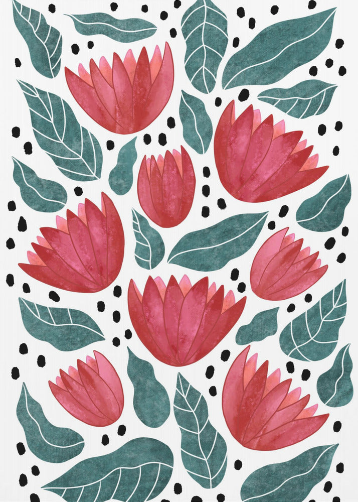 Rode bloemen II | Canvas