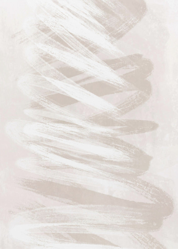 Abstracte kunst met beige golven | Poster