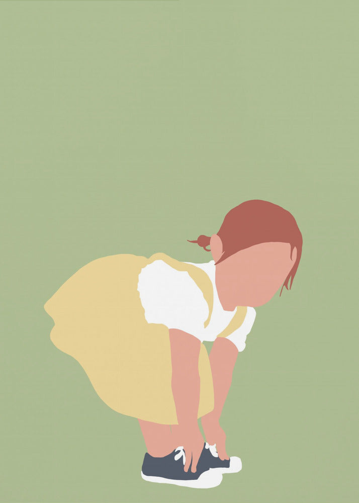 Lilou - Silhouet van een roodharig meisje | Poster
