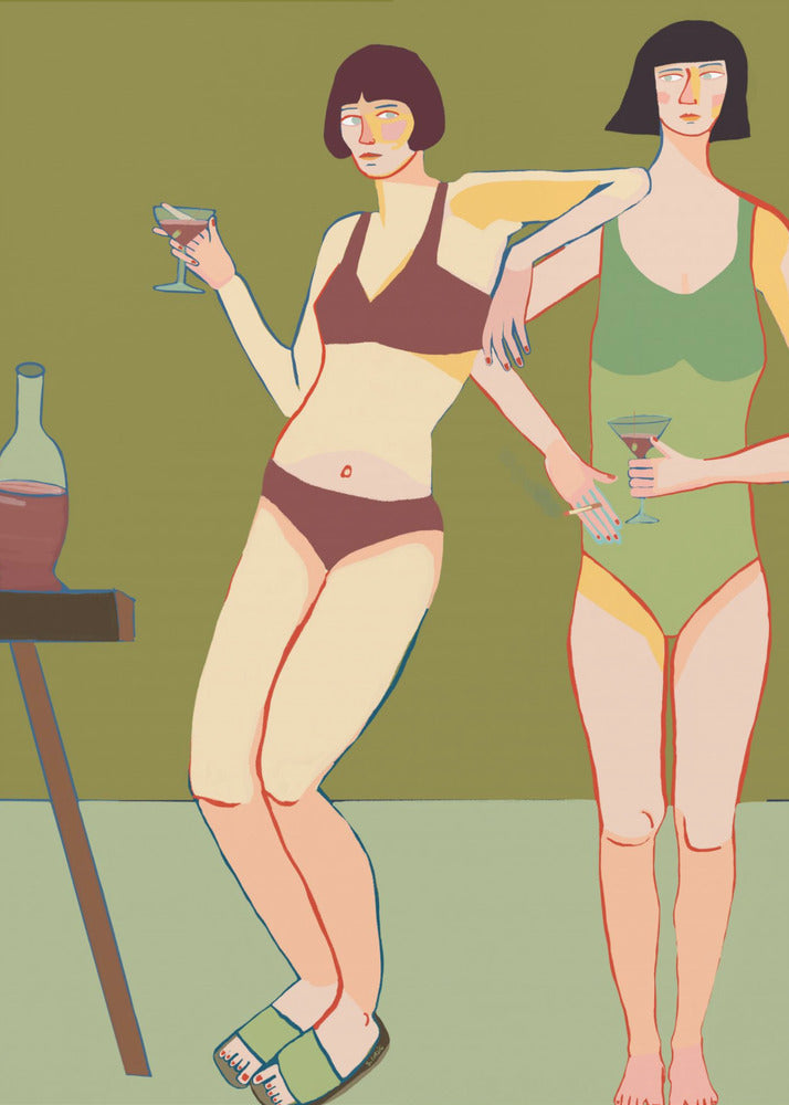 Loungende dames | Canvas