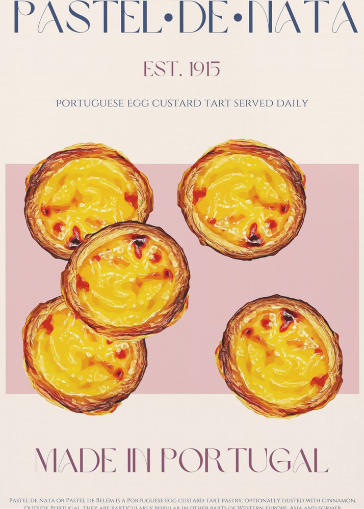 Traditionele Portugese eiercustardtaart | Poster