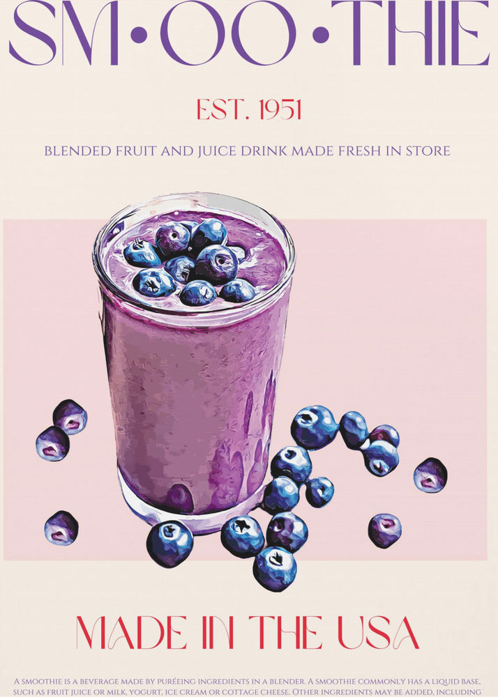 Illustratie van een bosbessensmoothie | Canvas