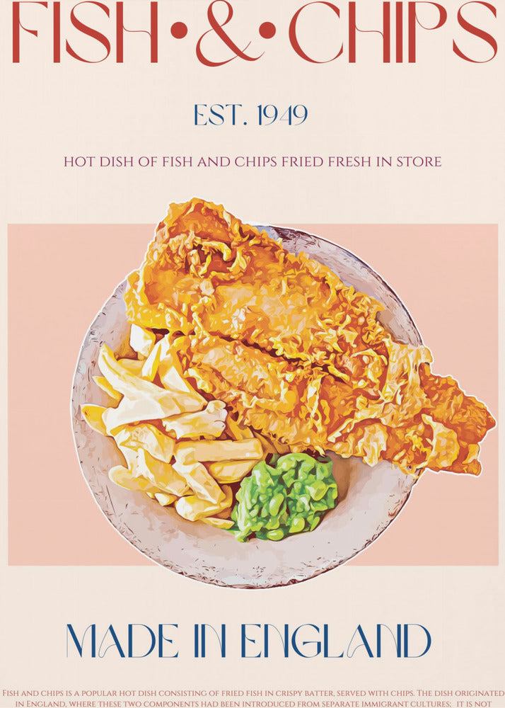 Klassieke vis-en-chipsschotel | Poster