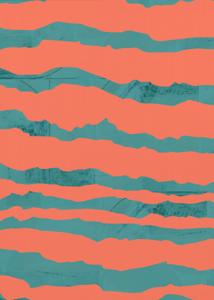 Turquoise & Coral Abstraction 3 | Canvas