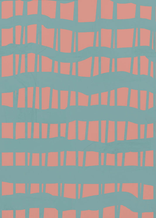Turquoise & Coral Abstraction 5 | Poster