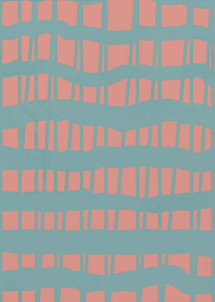 Turquoise & Coral Abstraction 5 | Canvas