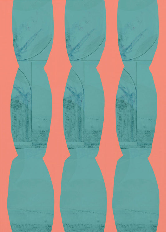 Turquoise & Coral Abstraction 7 | Poster