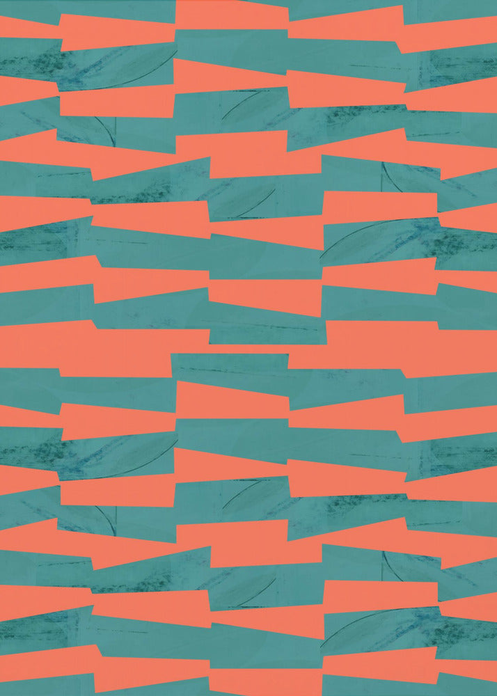 Turquoise & Coral Abstraction 9 | Canvas