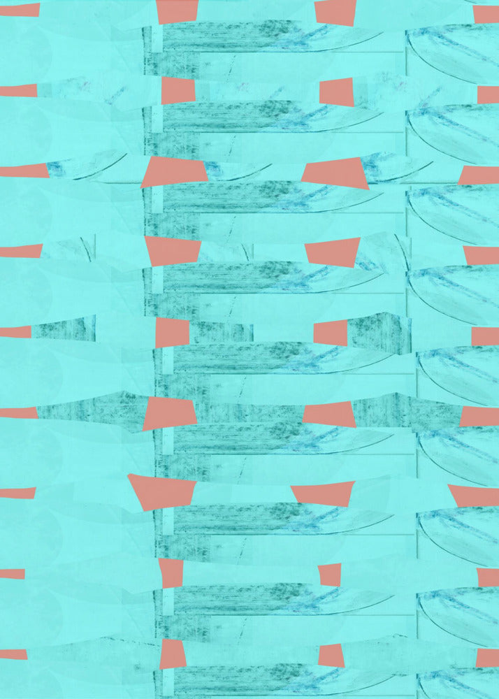 Turquoise & Coral Abstraction 8 | Canvas