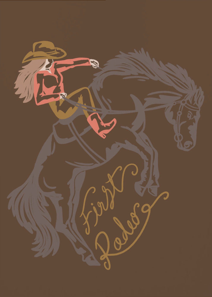 Cowgirl op een steigerend paard | Poster