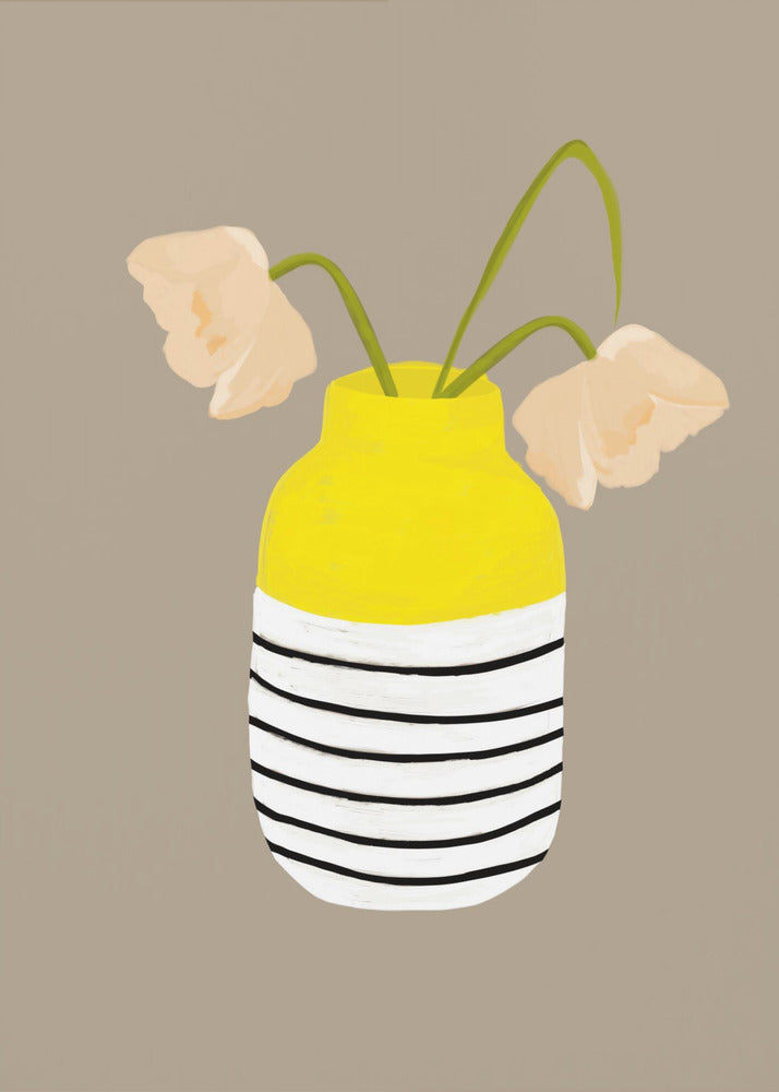 Gestreepte vaasbloemen | Poster