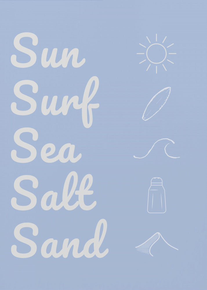 Sun Surf Zeezout Zand Lichtblauw | Canvas