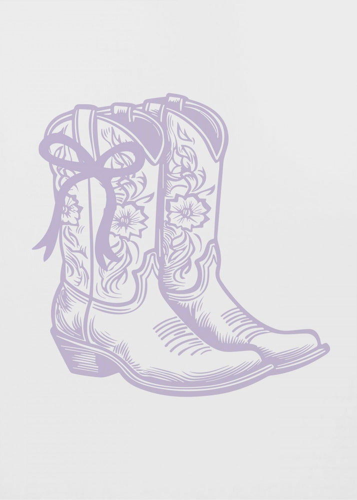 Paarse cowgirllaarzen met strik | Canvas