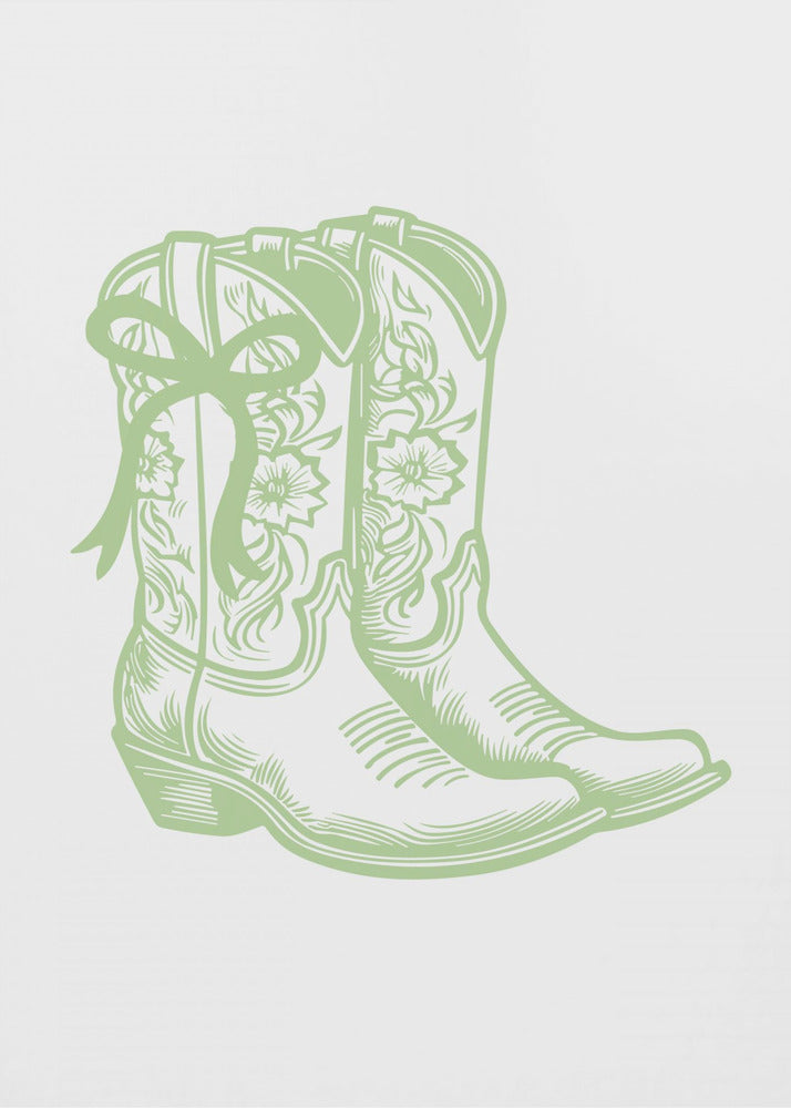 Bloemen cowboylaarzen | Poster