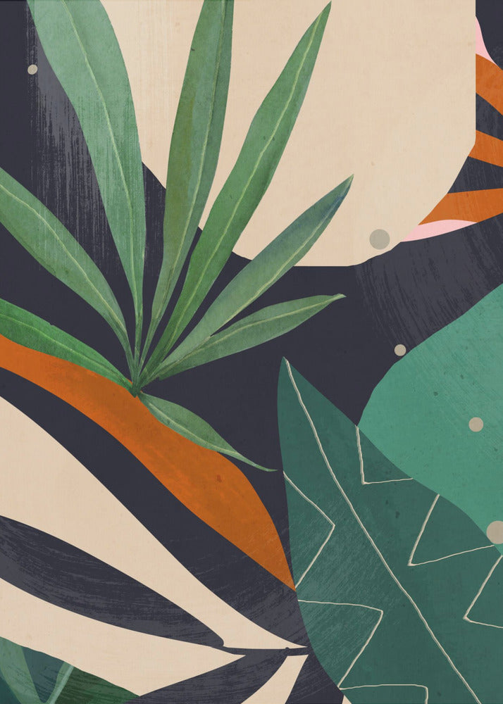 Abstracte kunst tropische bladeren | Poster