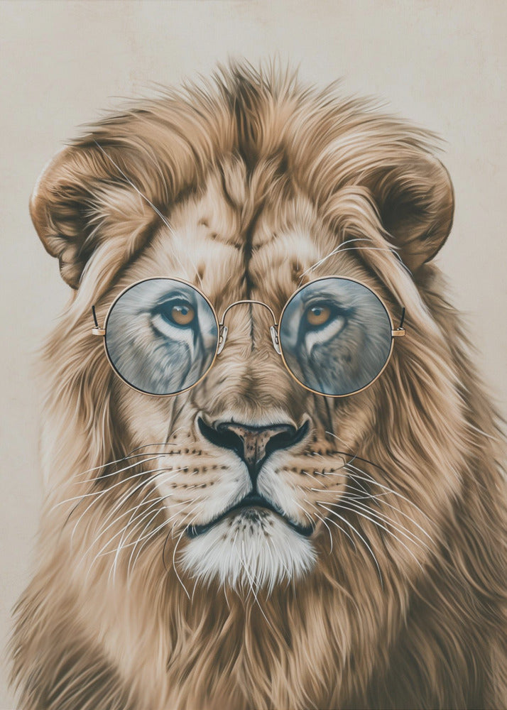Leeuw met bril | Canvas