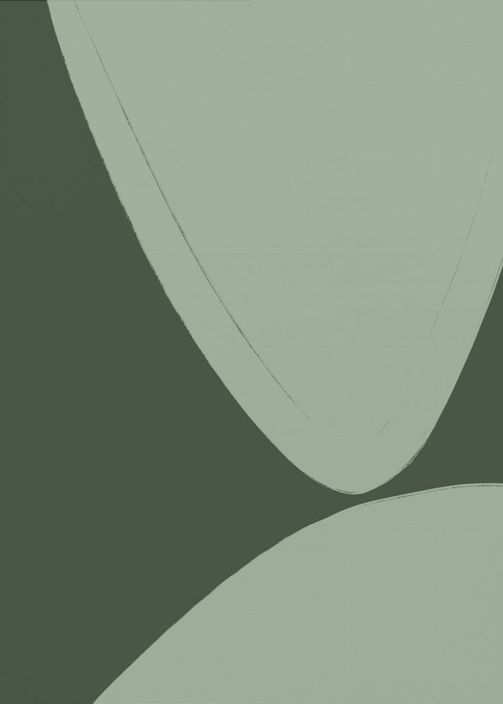Groene gebogen vormen | Poster