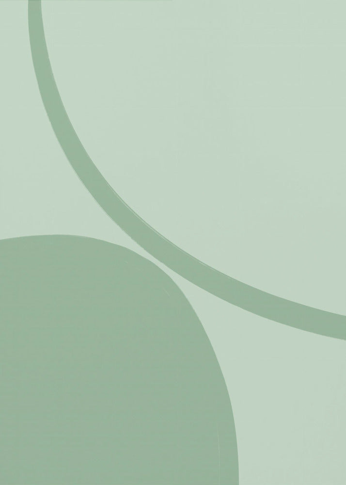 Serene groene rondingen | Canvas