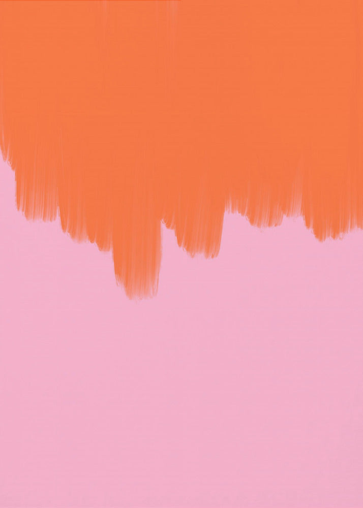 Oranje over bloesem | Canvas