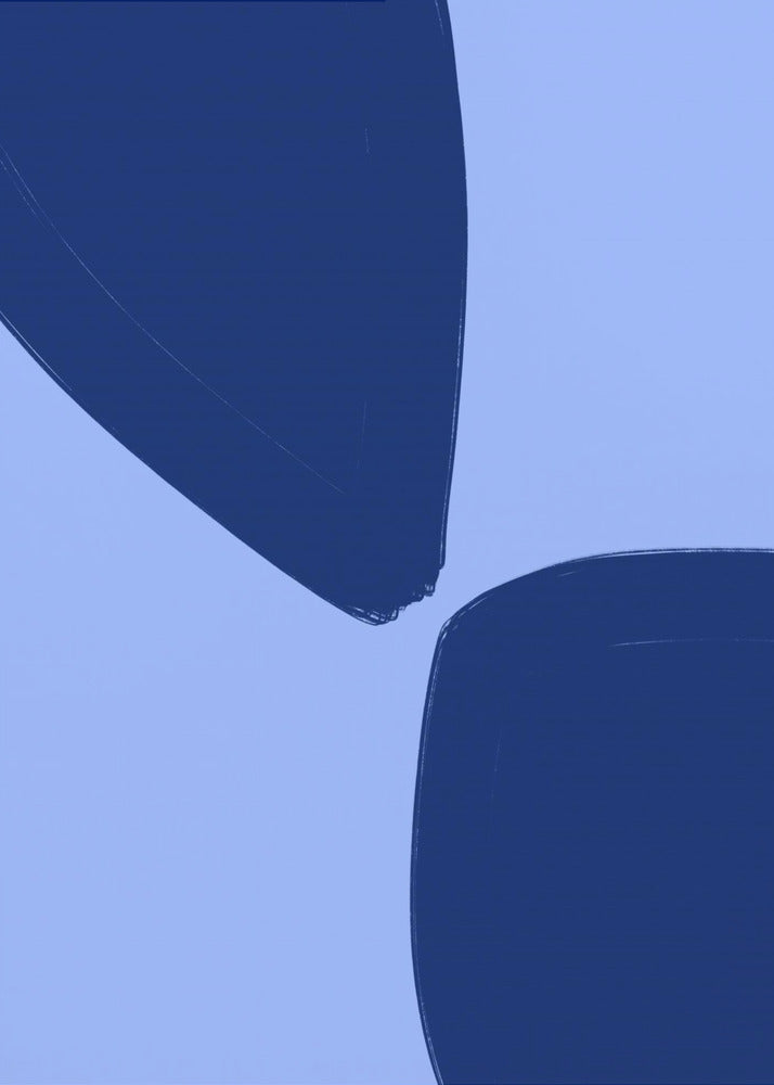 Blauwe Bloemblaadjesvormen | Canvas