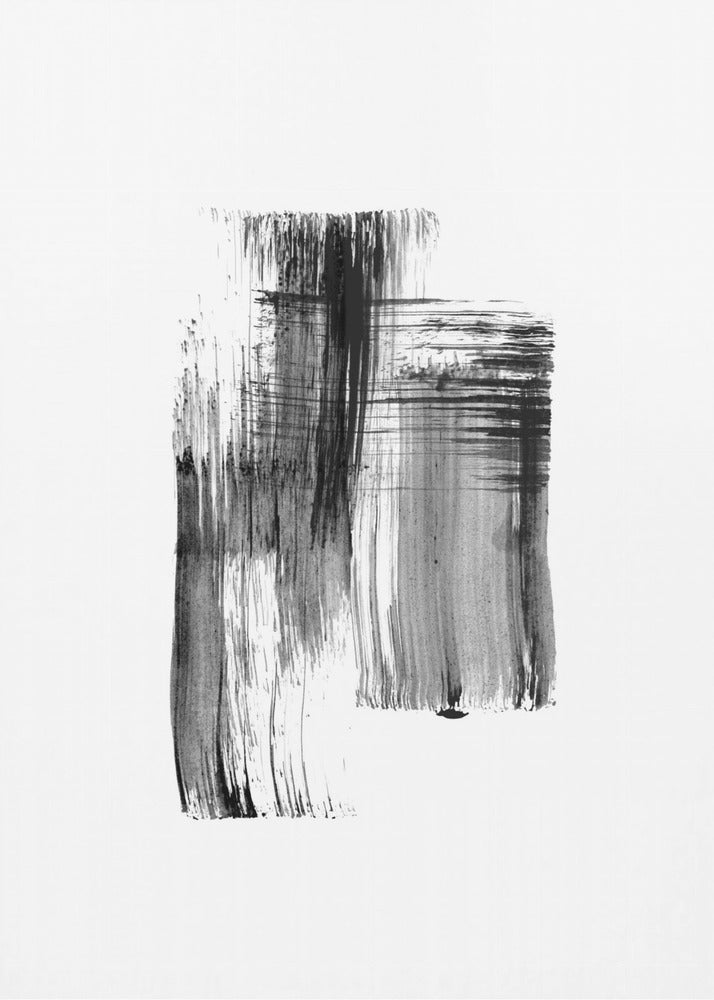 Inkt %22zwart Inktstreken Nr. 01%22 | Canvas
