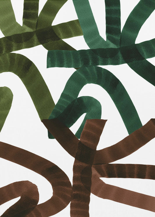 Intertwining Lines On A White Background | Poster