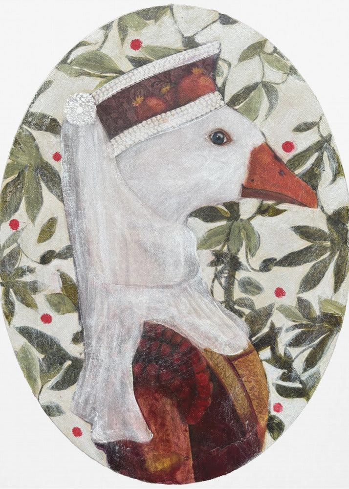 Cata met groene bladeren | Canvas