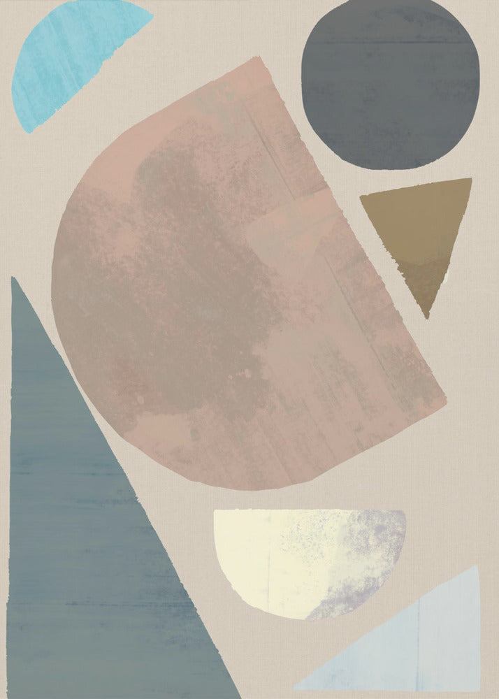 Abstracte vormen in gedempte tinten | Canvas