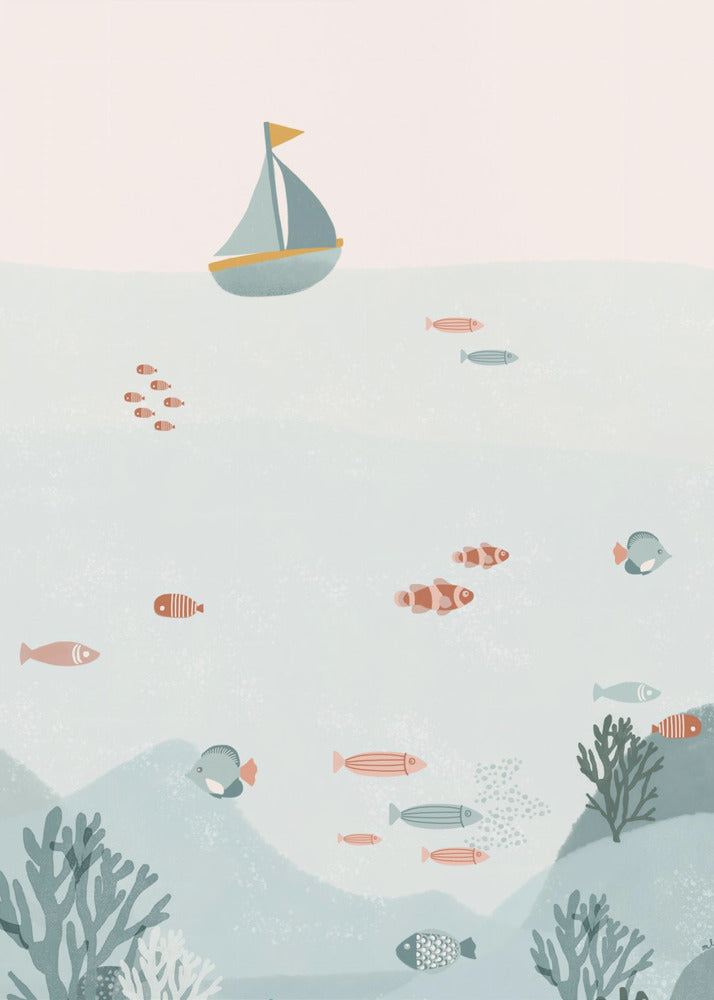 Onder de blauwe zee | Canvas