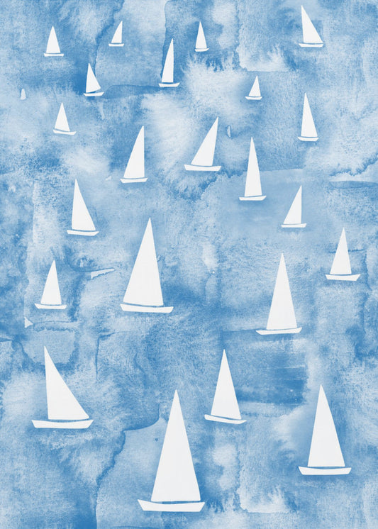 Witte zeilboten | Poster