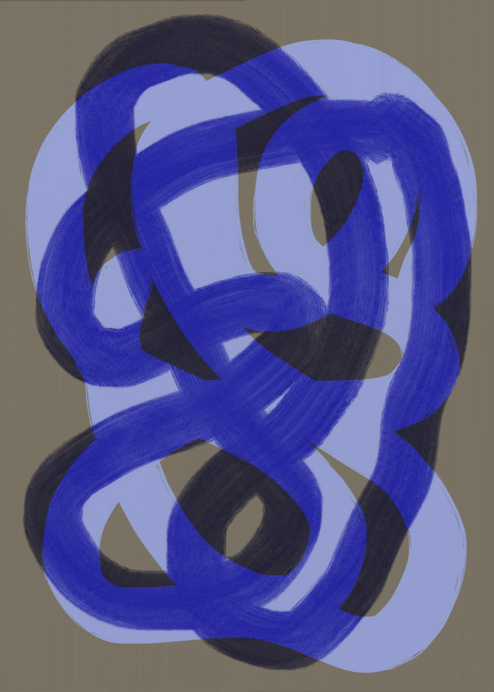 Blauwe Verstrengelde Paden | Canvas