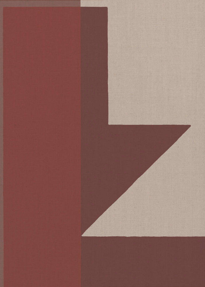 Rode geometrische compositie | Canvas
