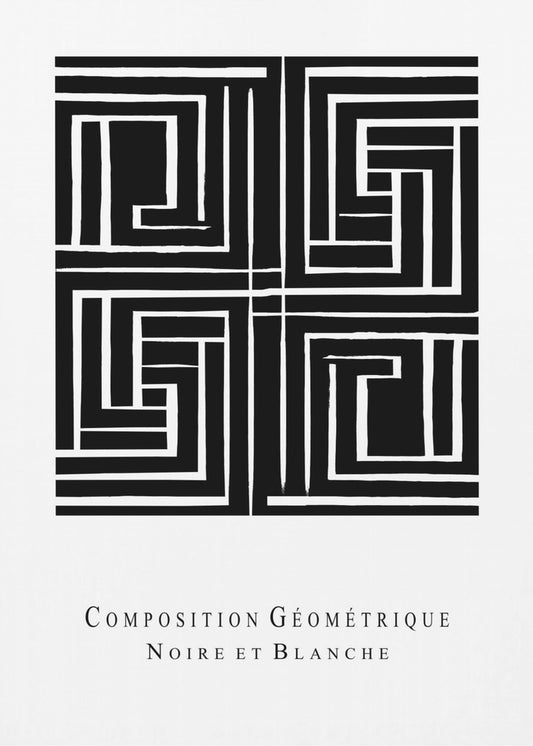 Composition Géométrique Noire et Blanche | Poster