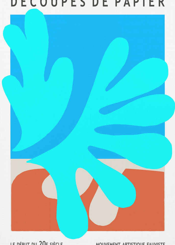 Organische vormen en levendige blauwe tinten | Canvas