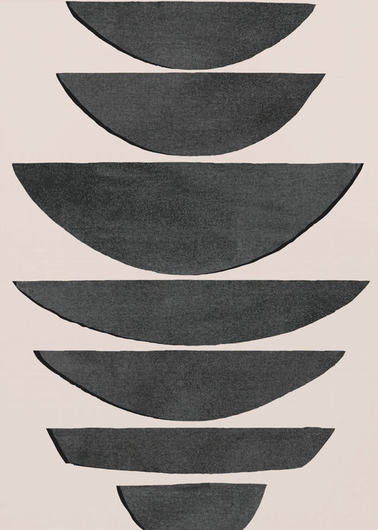Stacked Black Semi Circles | Poster