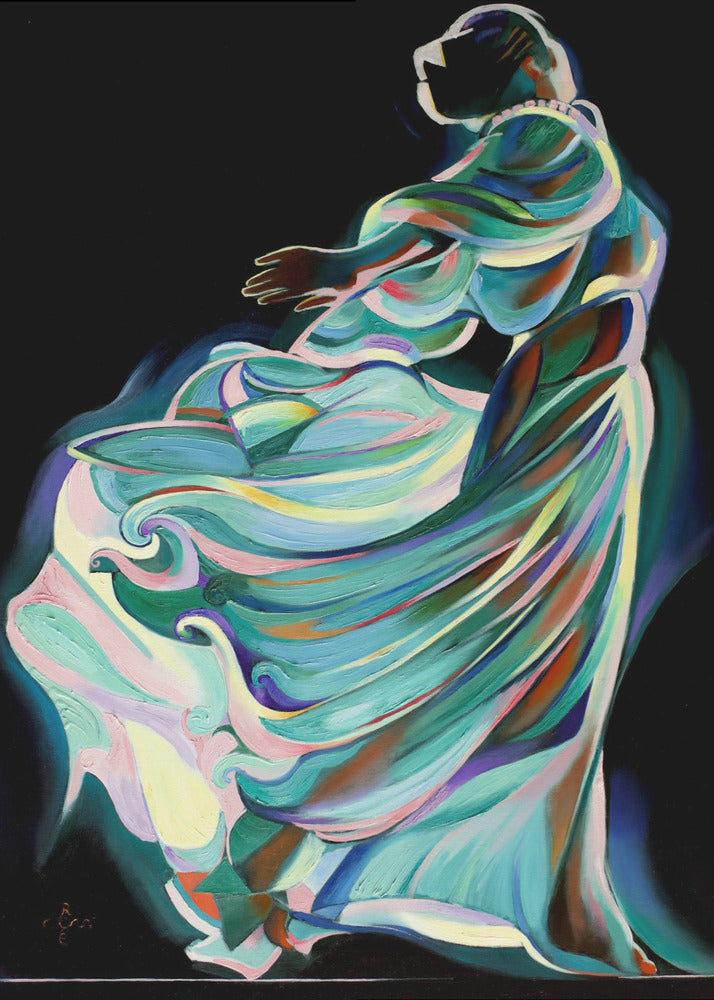 Abstracte afbeelding van een danser in beweging | Poster