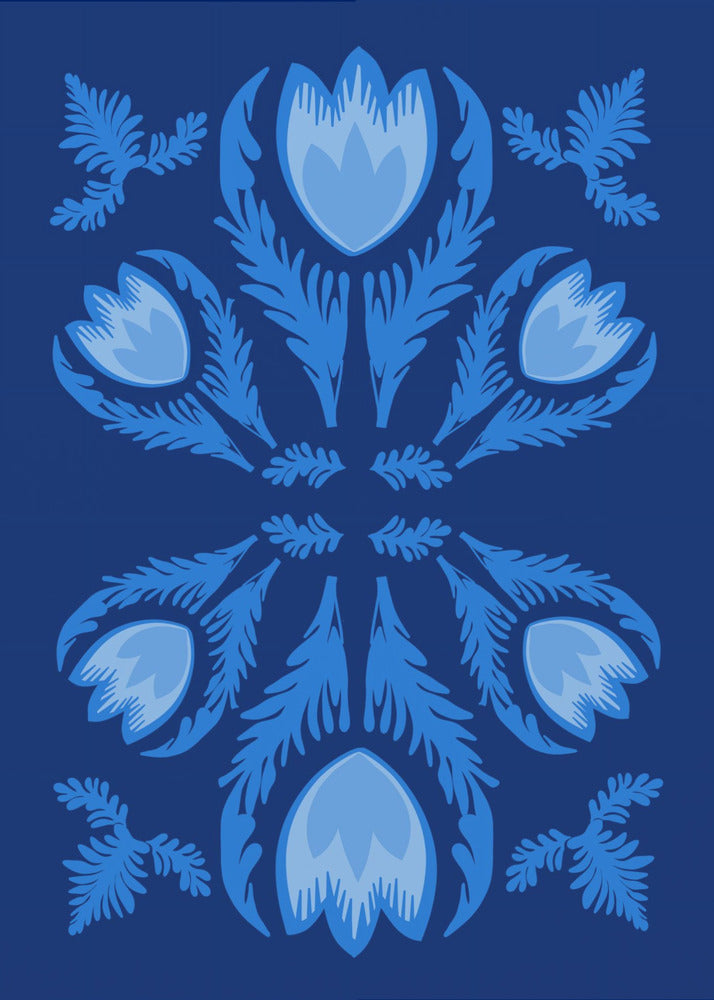 Grafische bloemen, stralende tulpen | Canvas
