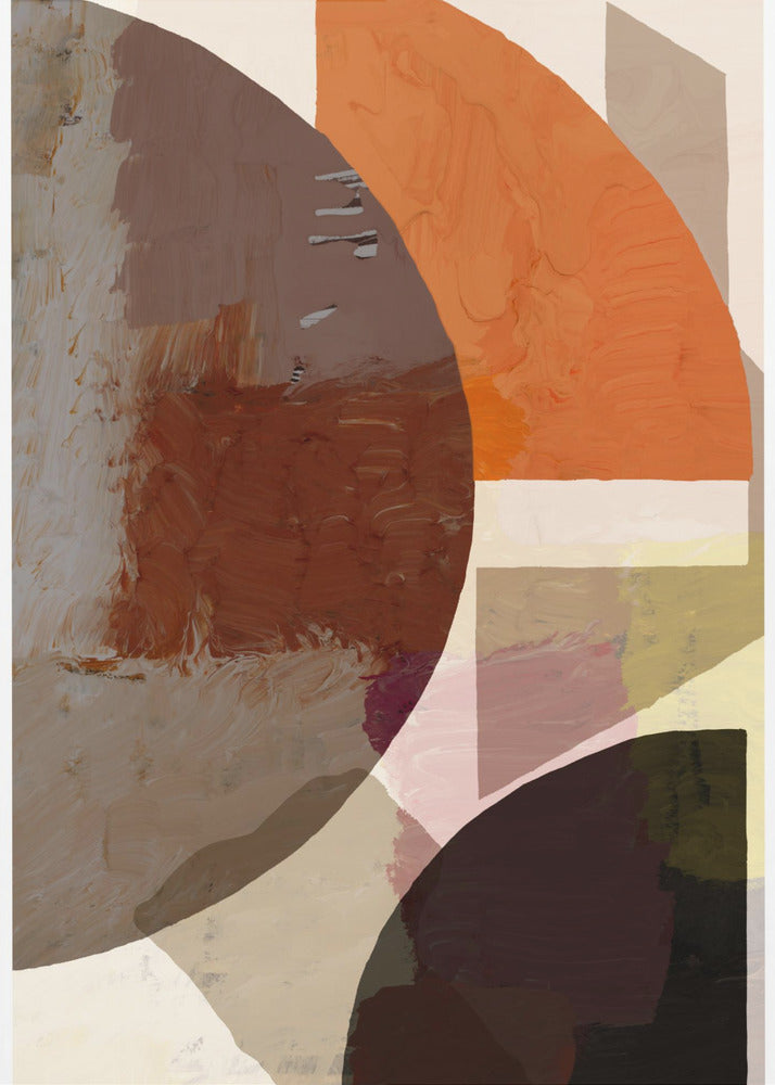 Gedurfde geometrische vormen en aardse tinten | Canvas