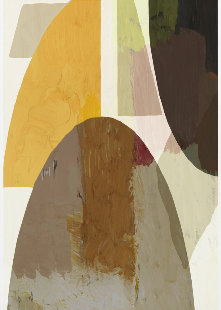 Gedurfde geometrische vormen in aardse tinten | Canvas