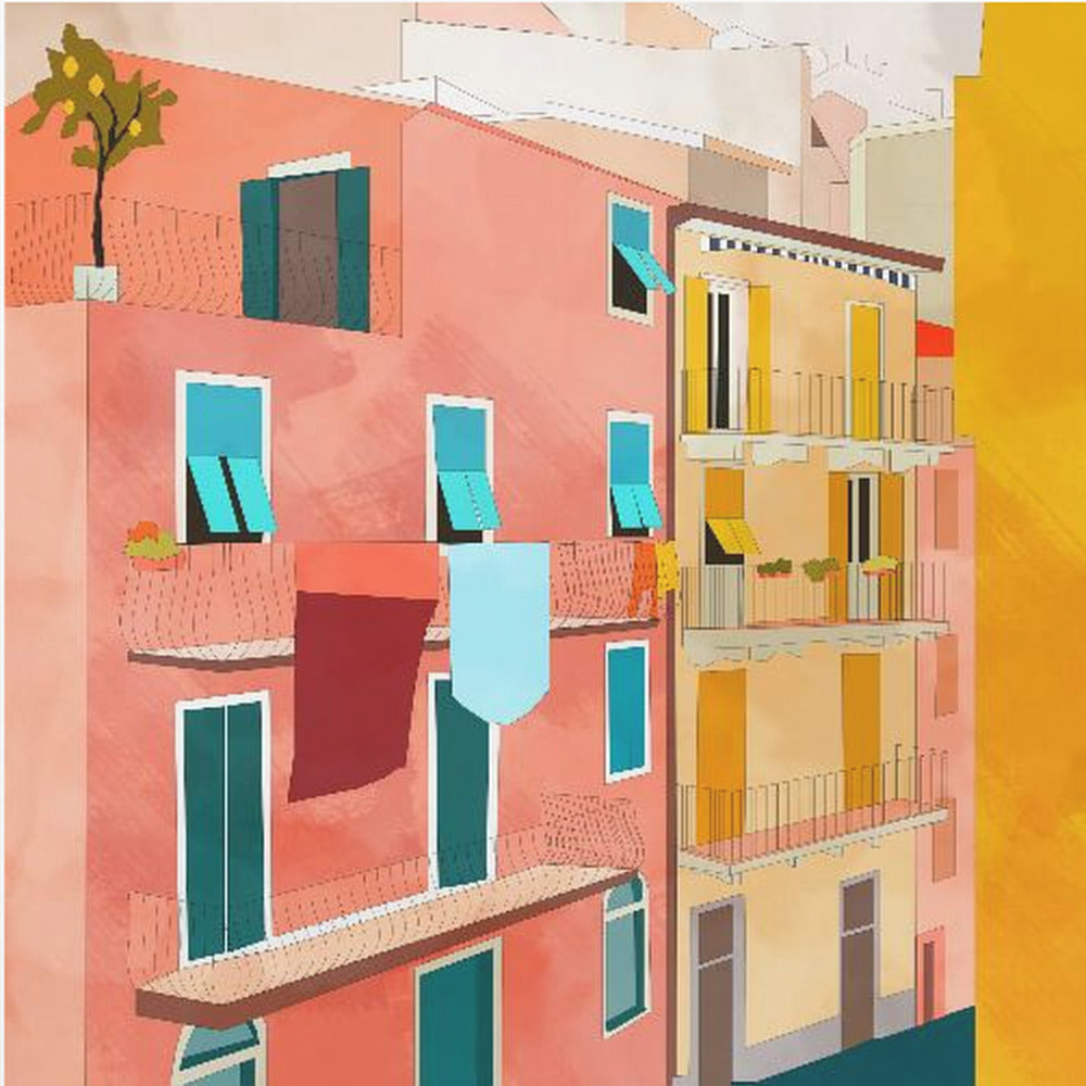 Little Italy-huisjes | Canvas