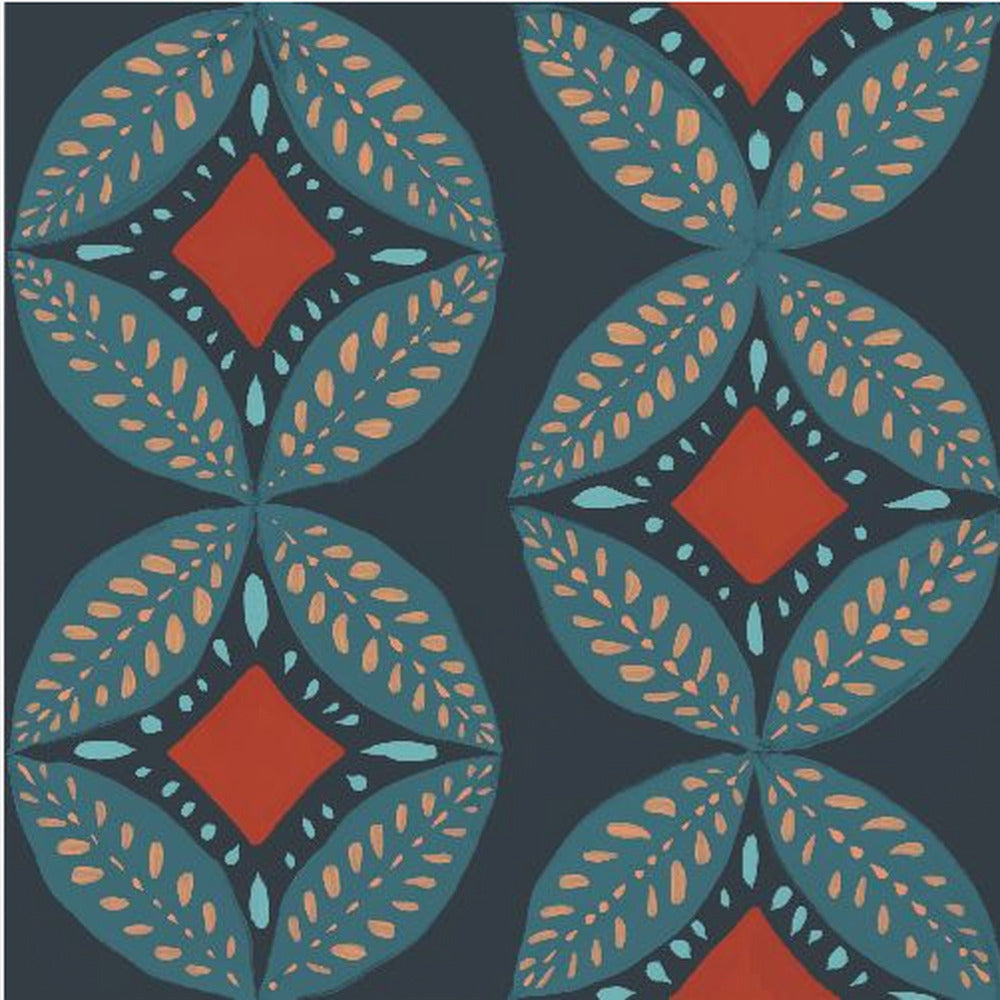 Geometrische bladeren moderne medaillon mozaïek | Poster