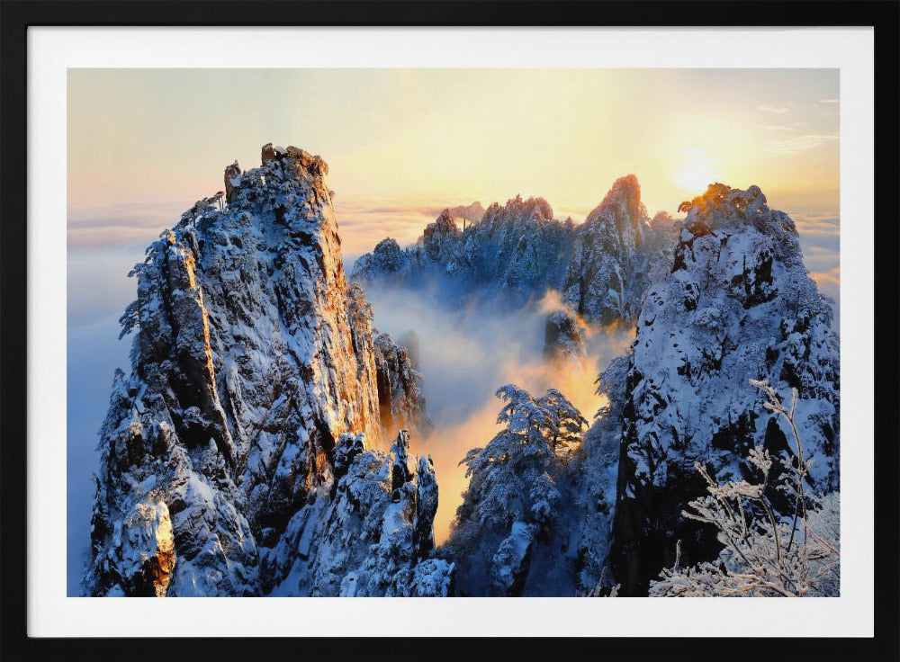 Zonsopgang op de berg Huang Shan | Poster