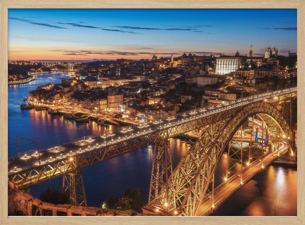 Portugal - Porto Blauw Uur | Poster