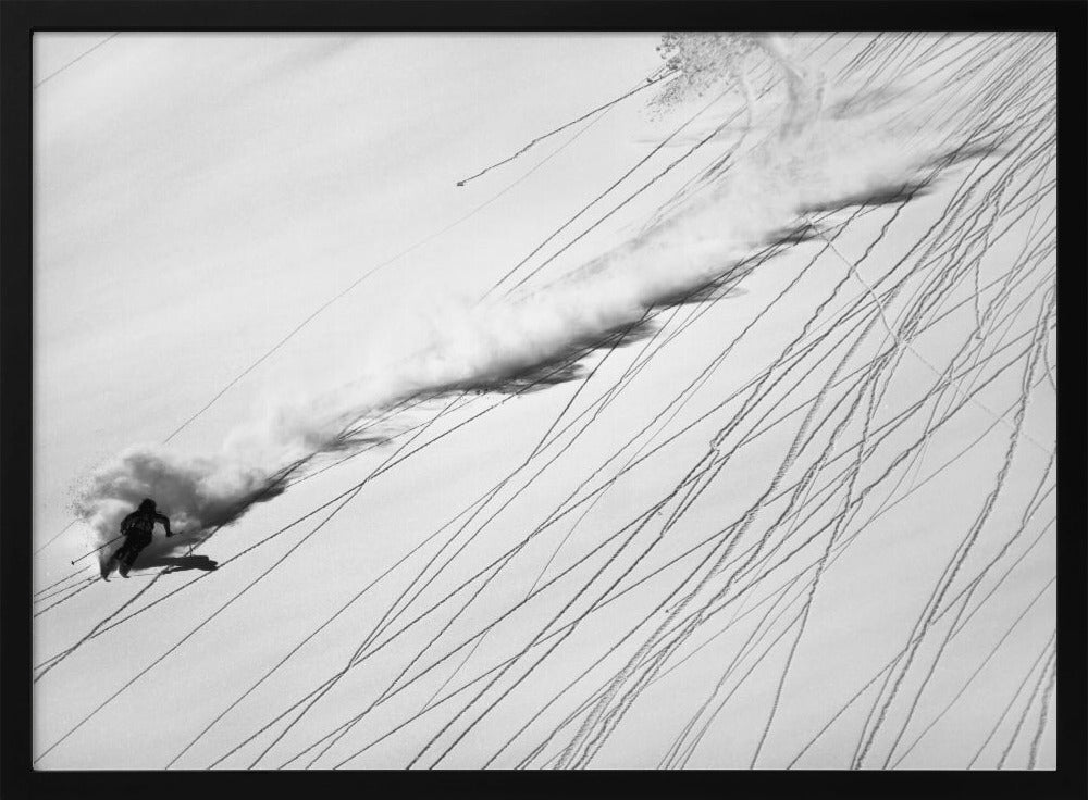 Skiën in de poedersneeuw | Poster