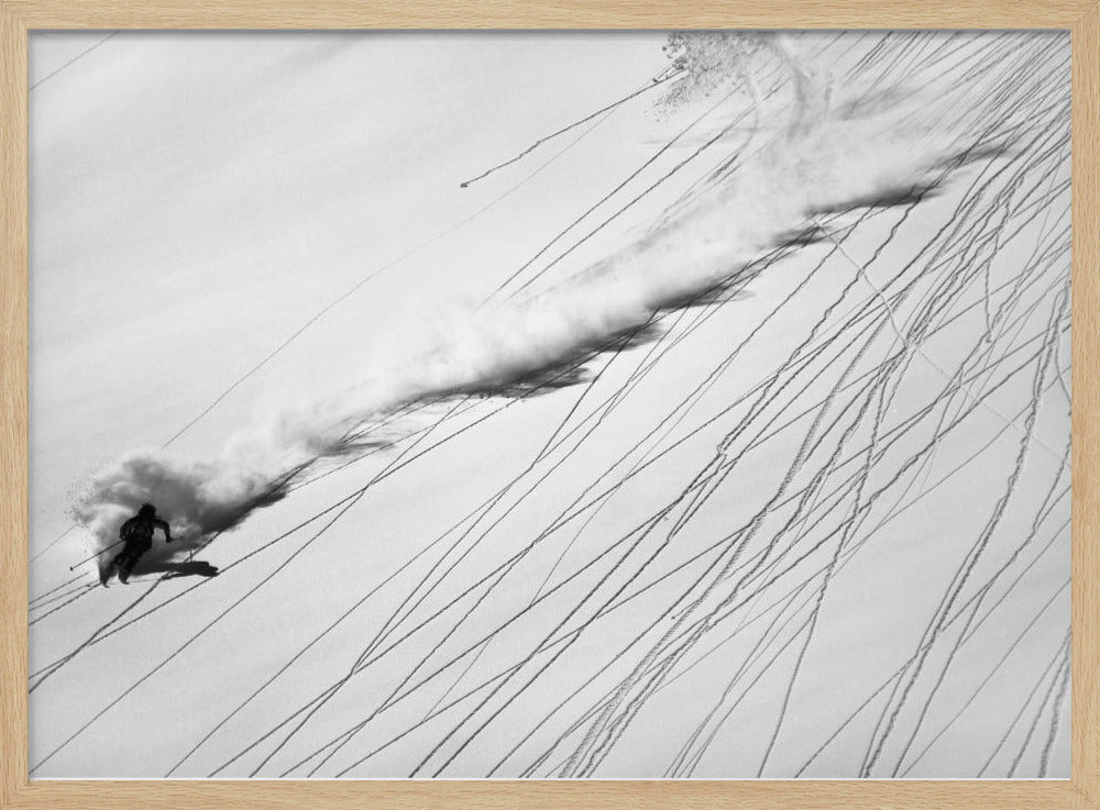 Skiën in de poedersneeuw | Poster