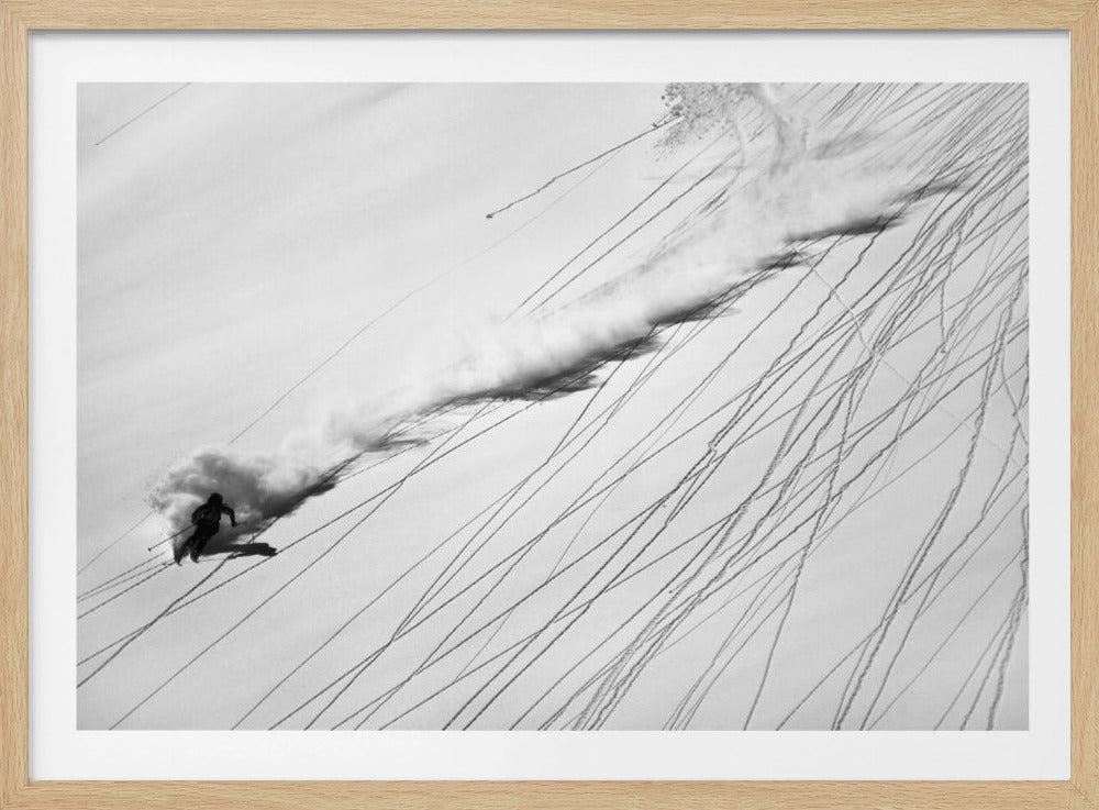 Skiën in de poedersneeuw | Poster