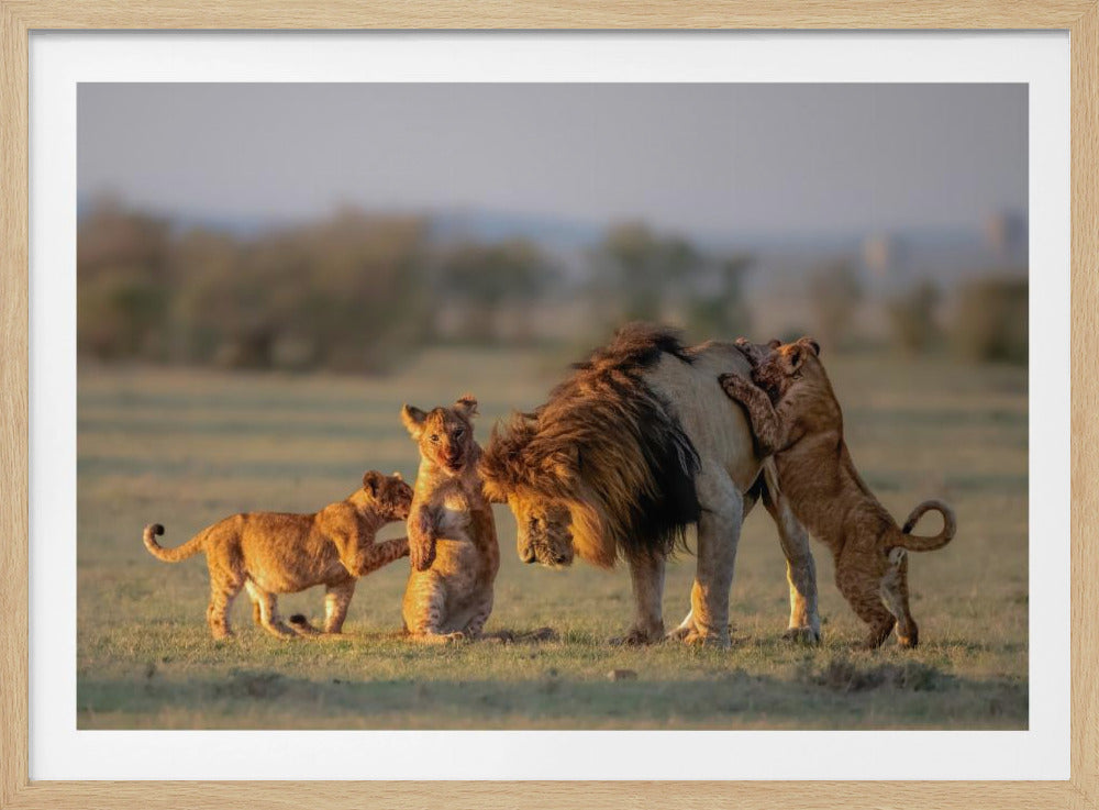 Papa en kinderen | Poster