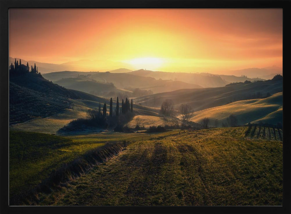 Val d'Orcia in de ochtend | Poster