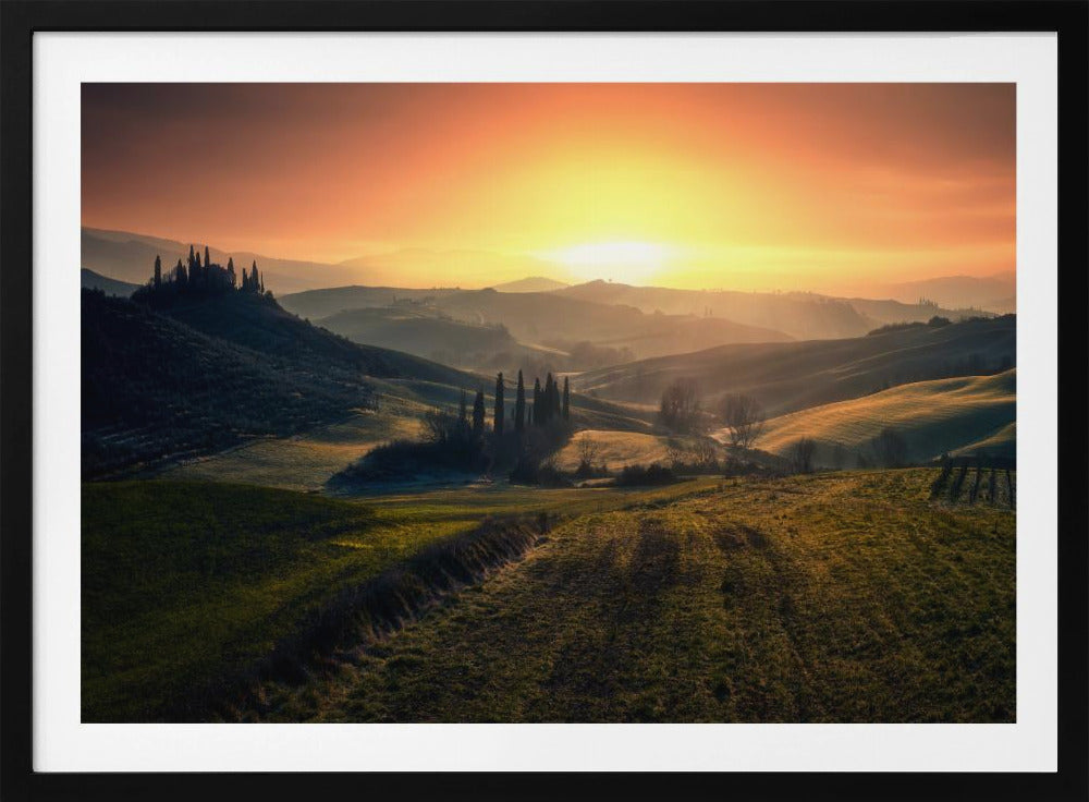 Val d'Orcia in de ochtend | Poster