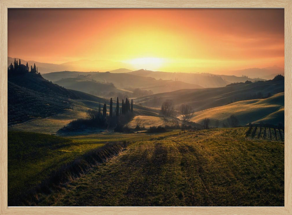 Val d'Orcia in de ochtend | Poster